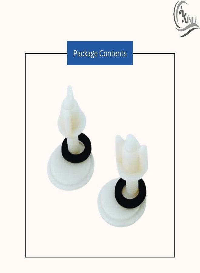 KINIK Plastic Toilet Seat Cover Hinges | Round Short Clamp Replacement Hinges for Western Toilets | Durable, Rust-Free | Easy Installation | White | 1 Pair - Image 4